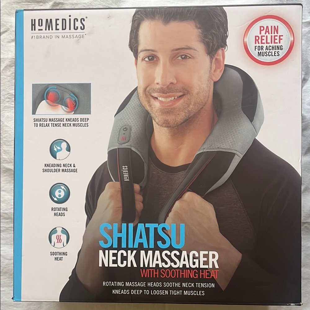 Homedics Shiatsu Neck Massager with Soothing Heat . new in box